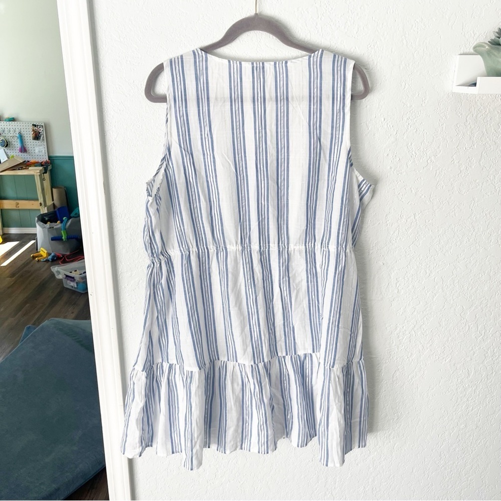 J. Crew Dress Women's XL Shimmer Striped Beach Tiered Beach Dress BY491 - Picture 7 of 7